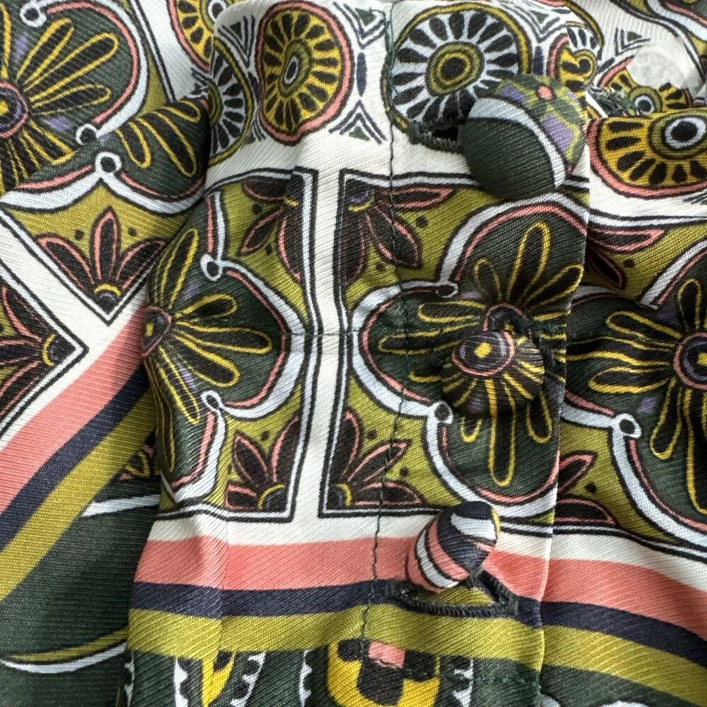 j crew top women medium top blouse jungle theme long sleeve